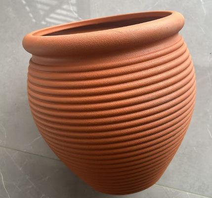 Imitation Ceramic Flower Pot with Matte Finish and Retro Brick Design in Multiple Sizes