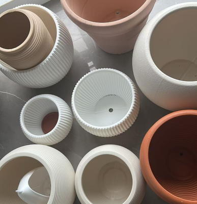 Imitation Ceramic Flower Pot with Matte Finish and Retro Brick Design in Multiple Sizes