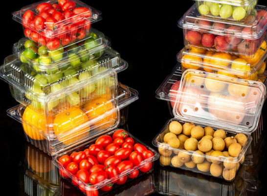 Caixas de frutas, bandejas de frutas, caixas de embalagem de carne, caixas de embalagem de vegetais, caixas de fast food, bem como caixas transparentes de PVC, PP, PET e caixas impressas.