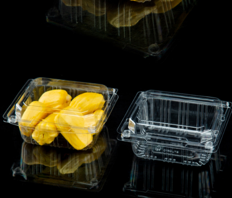 food grade plastic punnet salad clamshell box cherry fruit container  grape plastic packaging box  recyclable PET box  anti‑fog PET clamshell