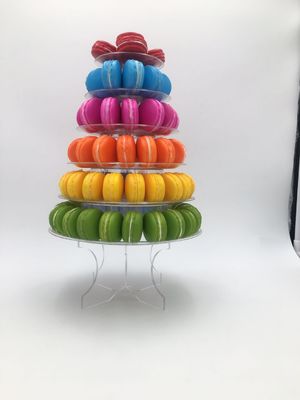 Série 10 plástica reciclável transparente da torre clara da exposição de Macaron para o banquete de casamento