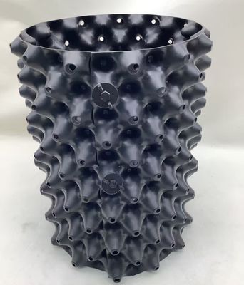 HDPE, vaso azul flor de ameixa