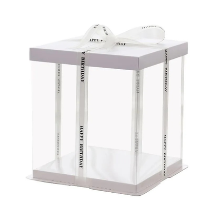Caixas de embalagem de bolinhos de papel transparentes, modelo de base alta para 2, 4, 6, 12 bolinhos.