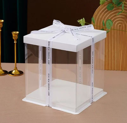 Caixa de bolo totalmente transparente - 4 polegadas, 6 polegadas, 8 polegadas, 10 polegadas, 12 polegadas, extra-alta caixa de bolo de aniversário de camada dupla caixa de embalagem